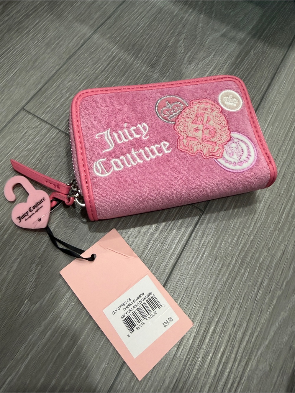 Juicy Couture Pink Zip Card Wallet